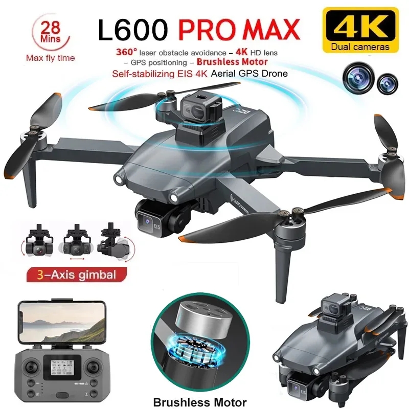 Drone Gimbal Brushless - L600 PRO MAX GPS Drone Professional