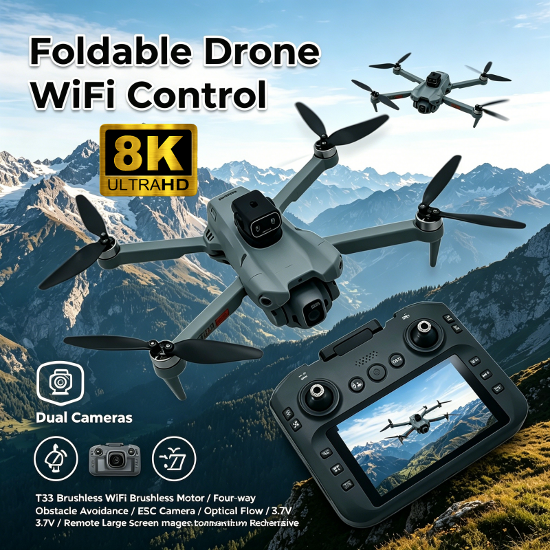 Drone Gimbal 3 Axis - 2026 New T33 RC Drone 8K