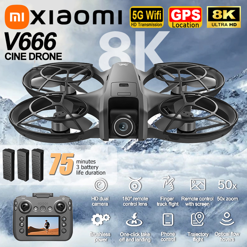 Drone Gimbal Brushless - Xiaomi V666 Drone 8K Aerial HD