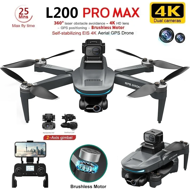 L200 PRO MAX Drone 4K 2-Axis P - Drone Gimbal Brushless incelemesi ve fiyatı