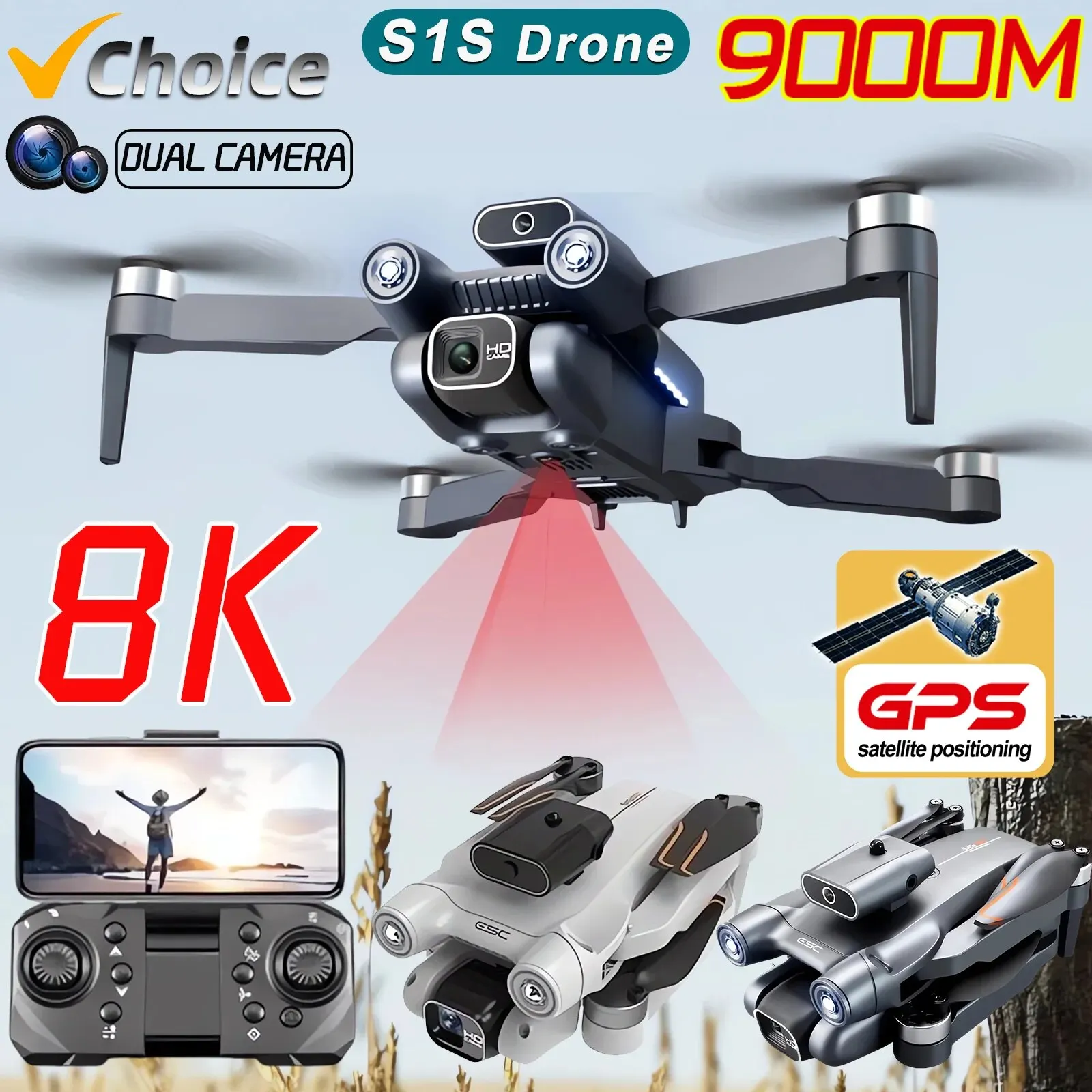 New S1S 5G GPS Drone Camera 8K - Drone Gimbal Brushless incelemesi ve fiyatı