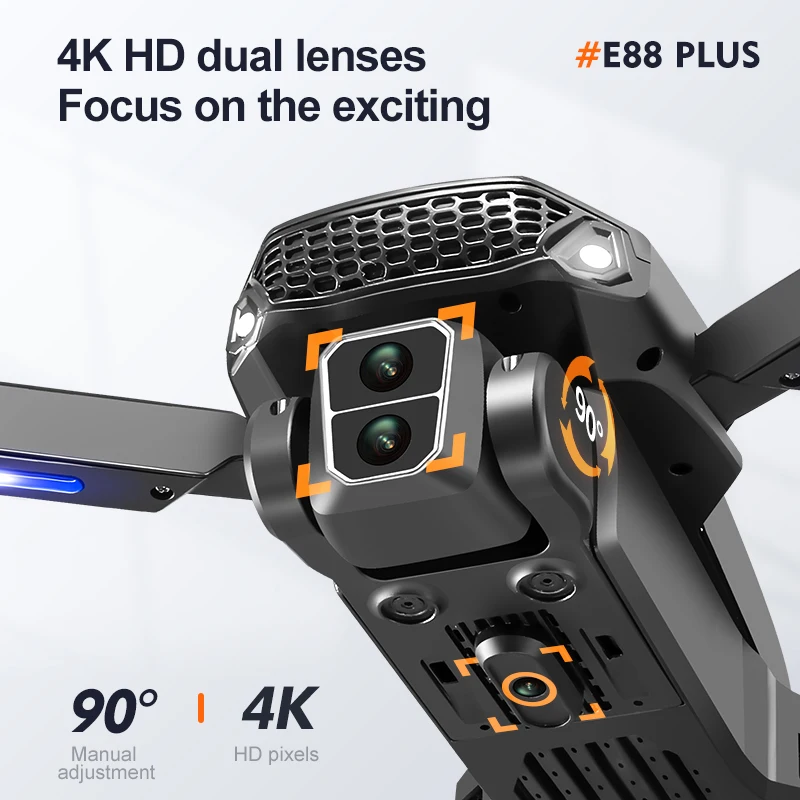 New E88 Plus Quadcopter Drone: - Drone Gimbal Brushless incelemesi ve fiyatı