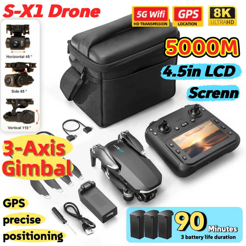 S-X1 MAX GPS Drone with 3-Axis - Drone Gimbal 3 Axis incelemesi ve fiyatı