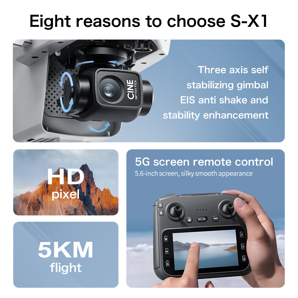 S-X1 MAX GPS Drone with 3-Axis - Drone Gimbal 3 Axis incelemesi ve fiyatı
