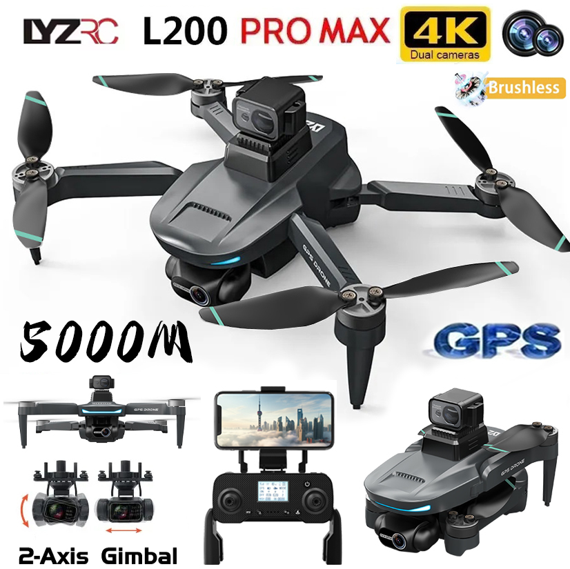 L200 Pro MAX GPS Drone 4K Prof - Drone Gimbal 2 Axis incelemesi ve fiyatı