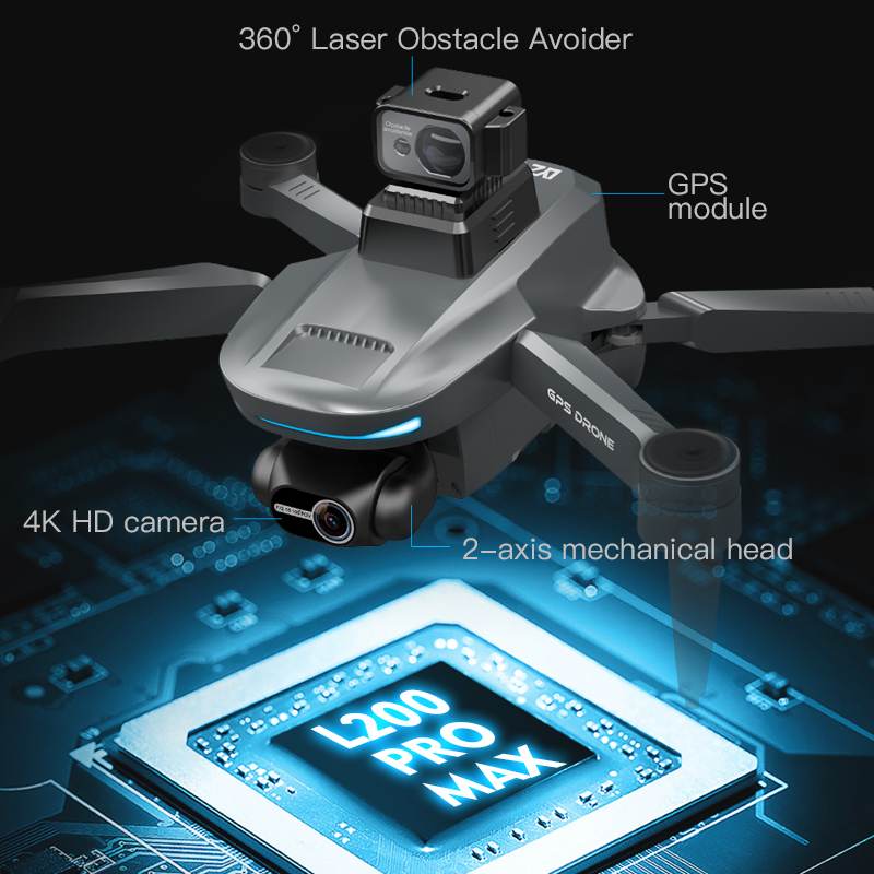 L200 Pro MAX GPS Drone 4K Prof - Drone Gimbal 2 Axis incelemesi ve fiyatı